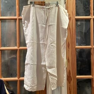 WOMEN’S TAMOTSU NEW YORK WINTER WHITE PANTS SIZE 2X LINEN